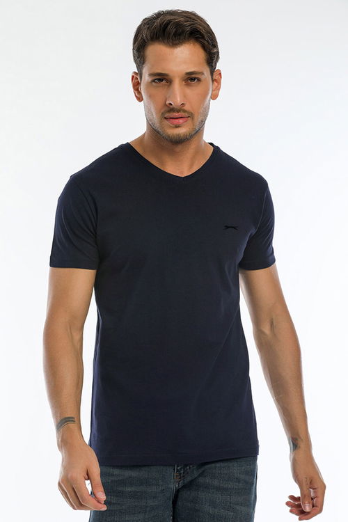 Slazenger SARGON 5 li Set Erkek Beyaz - Siyah - Lacivert - Haki - Gri Tişört