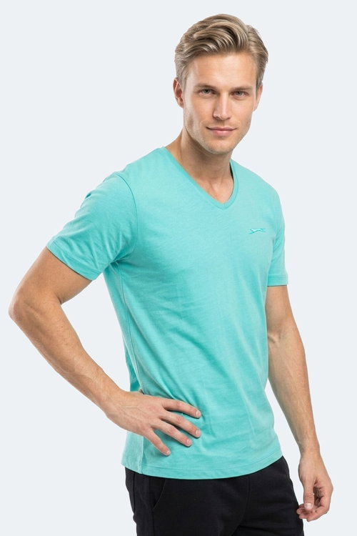 Slazenger SARGON IN Erkek V Yaka Koyu Yeşil Tişört