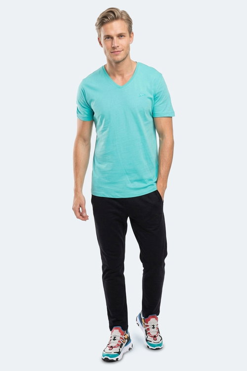 Slazenger SARGON IN Erkek V Yaka Koyu Yeşil Tişört