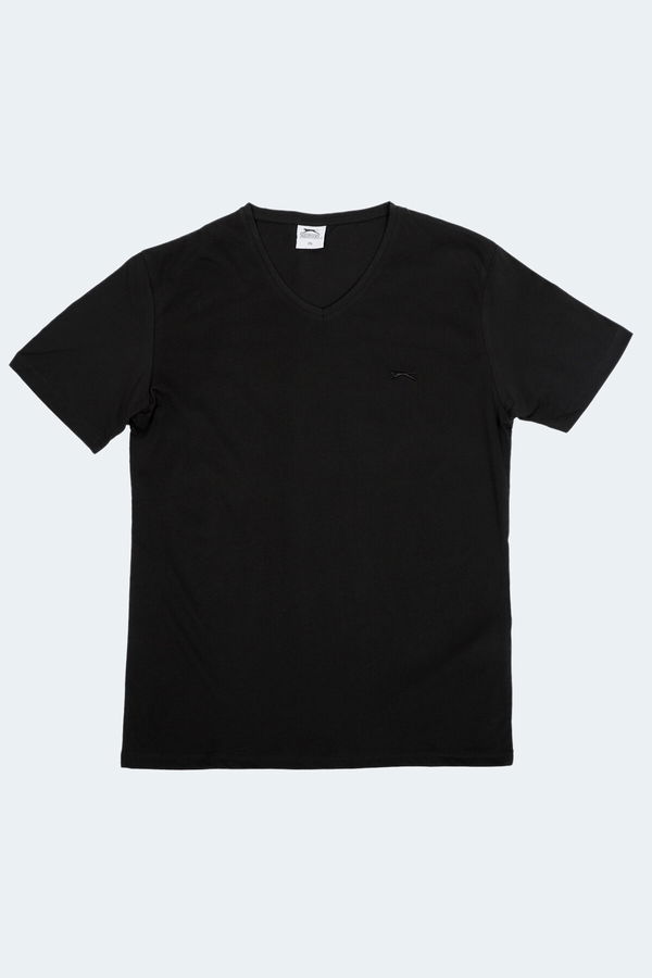 Slazenger SARGON KTN Büyük Beden Erkek Tişört Siyah