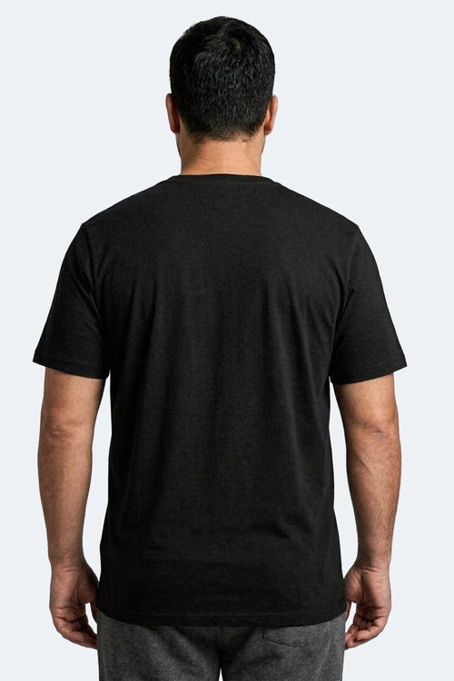 Slazenger SARGON KTN Büyük Beden Erkek V Yaka Siyah Tişört