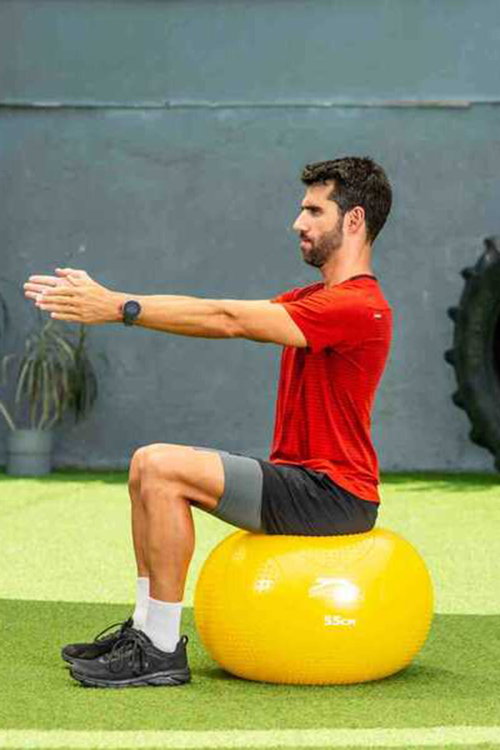 Slazenger 55 cm Anti-Burst Gymball (Pompa Dahil) Unisex Sarı Pilates Topu