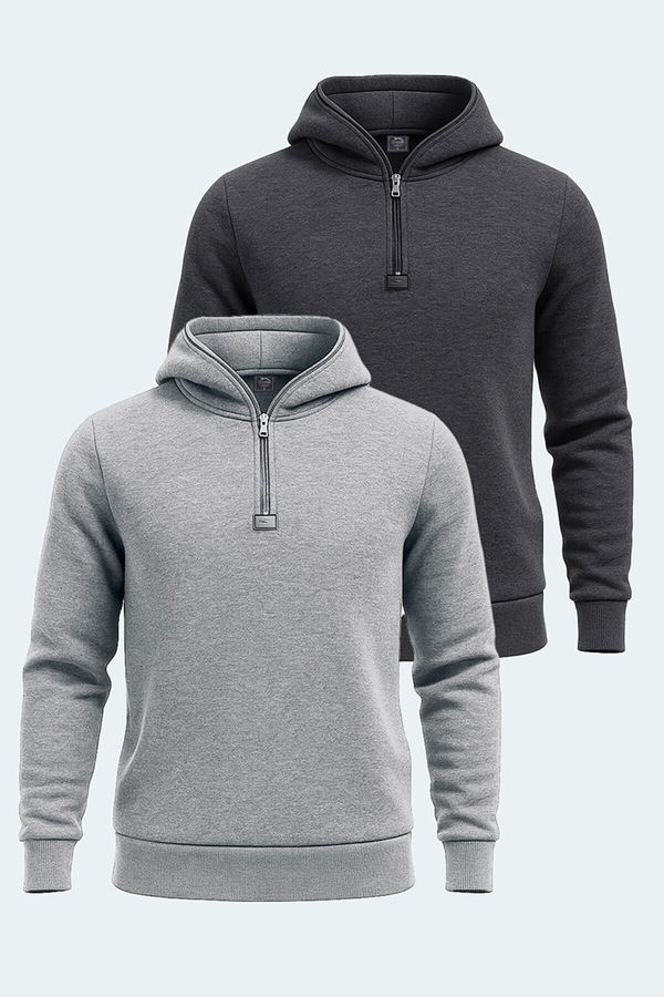 Slazenger BAHA 2li set Erkek Gri - Antrasit Sweatshirt
