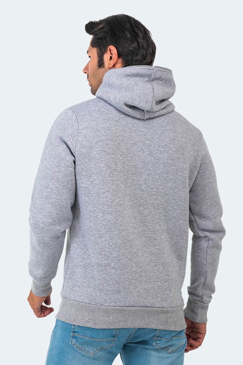 Slazenger BAHA 2li set Erkek Kapüşonlu Fermuarlı Slim Fit Gri - Antrasit Sweatshirt