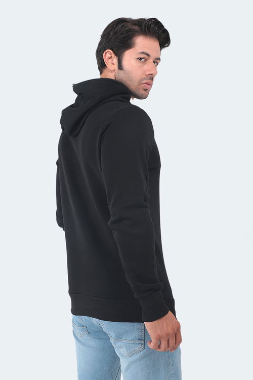 Slazenger BAHA IN Erkek Kapüşonlu Fermuarlı Slim Fit Siyah Sweatshirt Slazenger BAHA IN Erkek Kapüşonlu Fermuarlı Slim Fit Siyah Sweatshirt