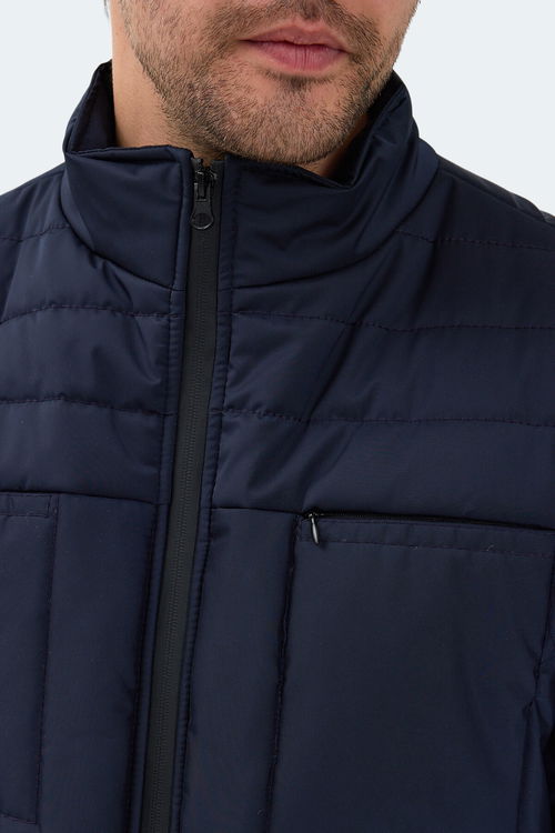 Slazenger BALDWING Erkek Dik Yaka Fermuarlı Lacivert Mont & Kaban