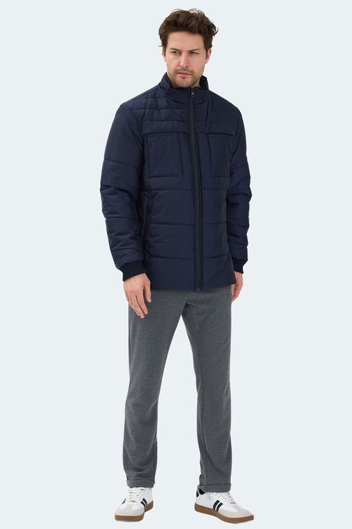 Slazenger BALDWING Erkek Dik Yaka Fermuarlı Lacivert Mont & Kaban
