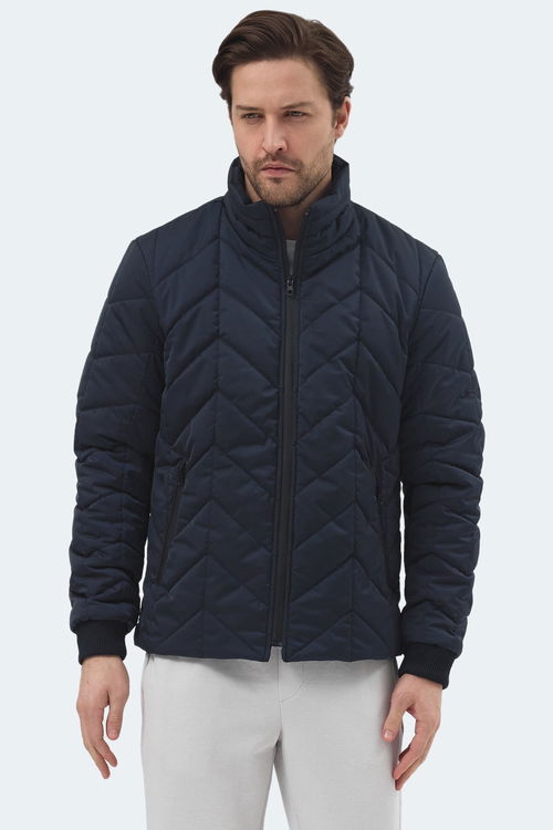 Slazenger BEAST Erkek Dik Yaka Fermuarlı Lacivert Mont & Kaban