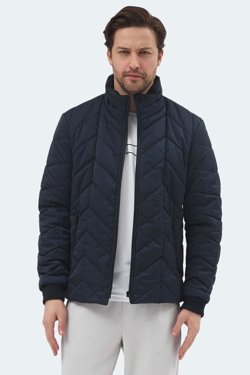 Slazenger BEAST Erkek Dik Yaka Fermuarlı Lacivert Mont & Kaban