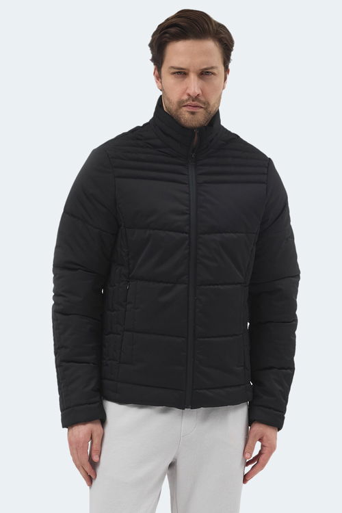 Slazenger BLANCO Erkek Dik Yaka Slim Fit Siyah Mont & Kaban