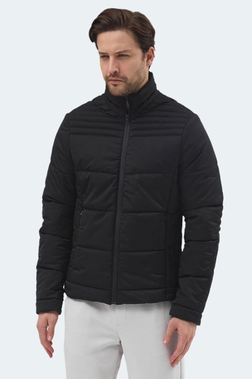 Slazenger BLANCO Erkek Dik Yaka Slim Fit Siyah Mont & Kaban