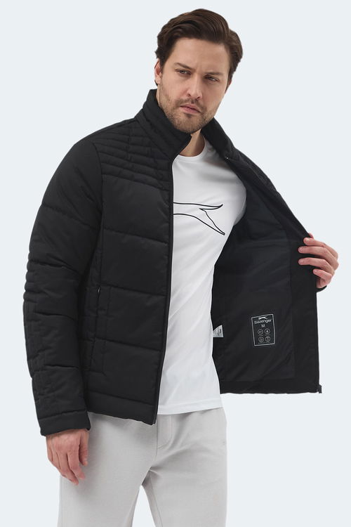 Slazenger BLANCO Erkek Dik Yaka Slim Fit Siyah Mont & Kaban