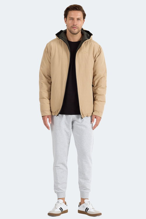 Slazenger BRELIS Erkek Çift Taraflı Bej Mont & Kaban