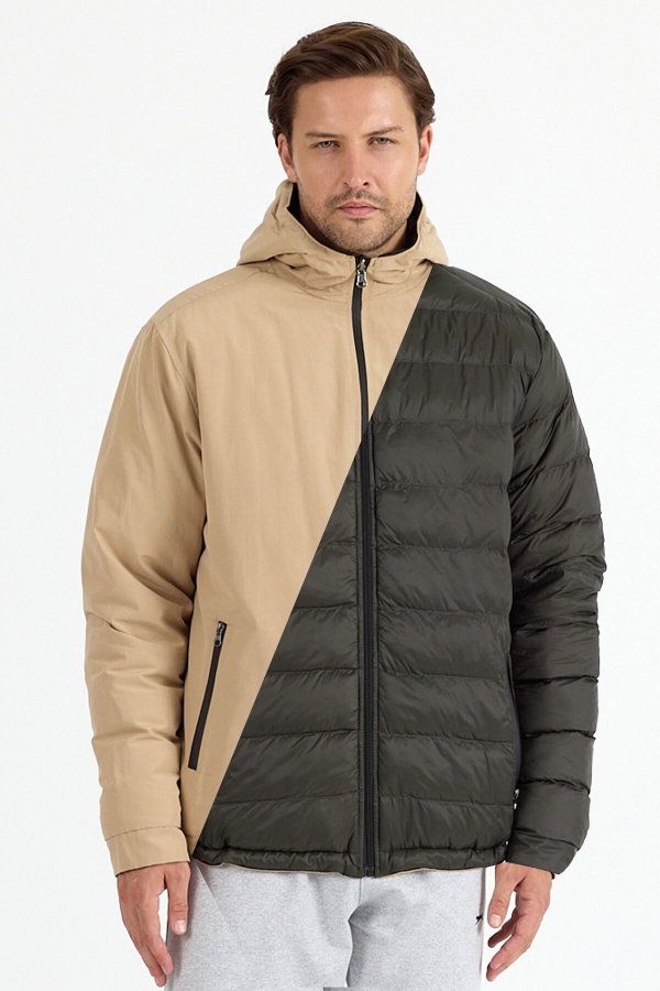 Slazenger BRELIS Erkek Çift Taraflı Bej Mont & Kaban
