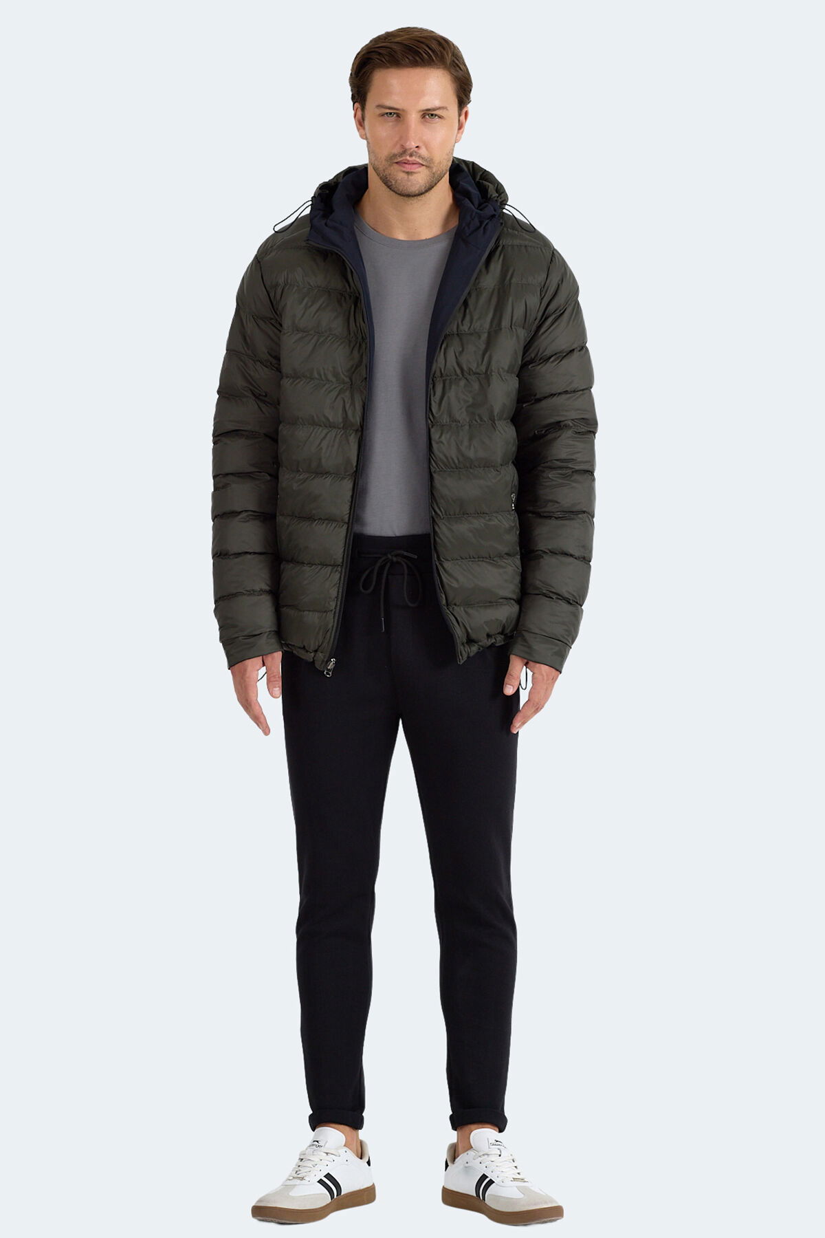 Slazenger BRELIS Erkek Çift Taraflı Lacivert Mont & Kaban - Thumbnail