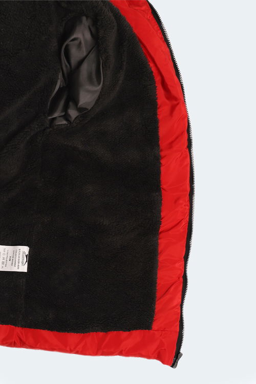 Slazenger CALISTO NEW Çocuk Kapüşonlu Şişme Kırmızı Mont & Kaban