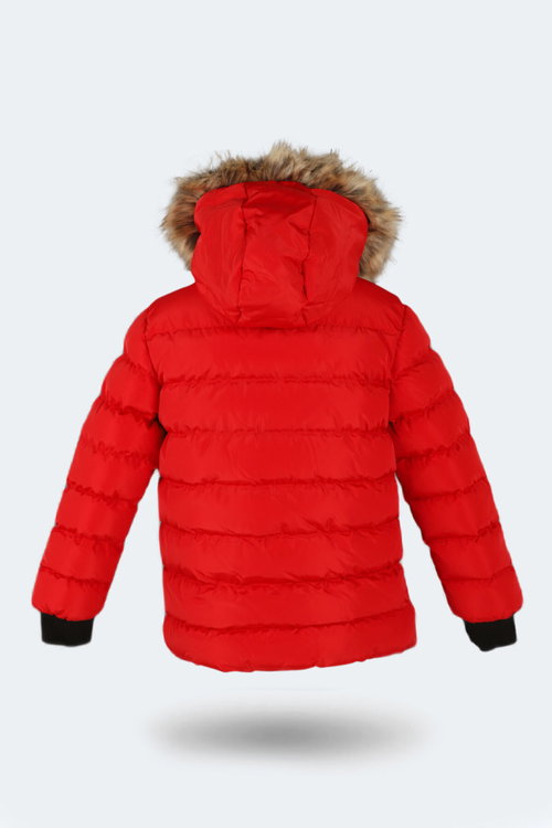 Slazenger CALISTO NEW Unisex Çocuk Kapüşonlu Şişme Kırmızı Mont & Kaban