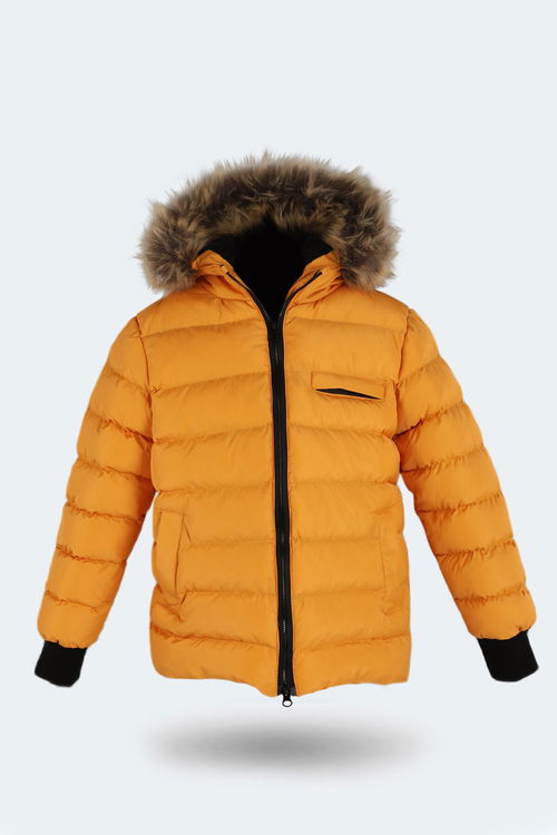 Slazenger CALISTO NEW Çocuk Kapüşonlu Şişme Sarı Mont & Kaban
