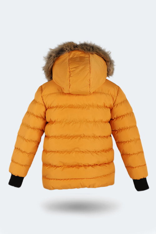 Slazenger CALISTO NEW Unisex Çocuk Kapüşonlu Şişme Sarı Mont & Kaban