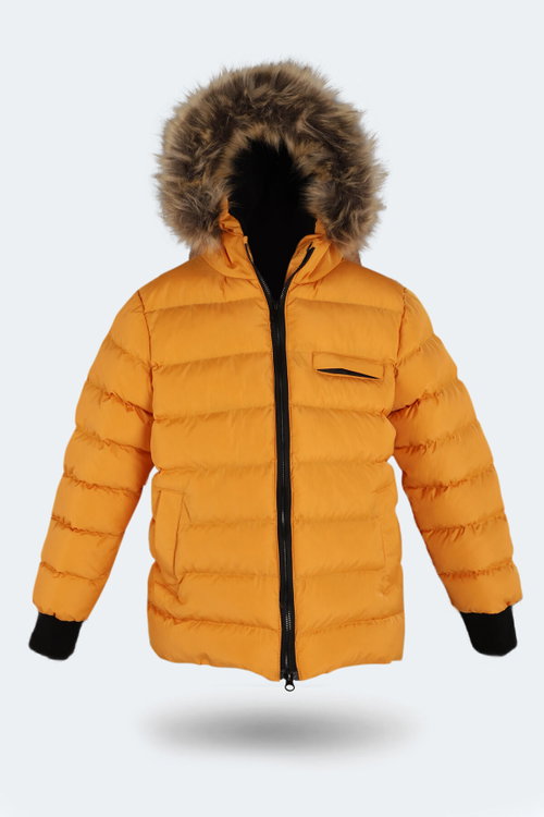 Slazenger CALISTO NEW Unisex Çocuk Kapüşonlu Şişme Sarı Mont & Kaban