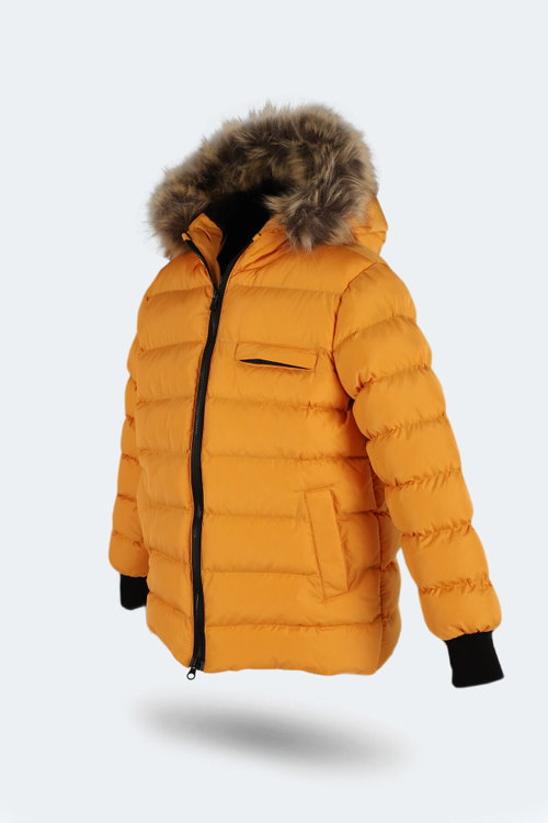 Slazenger CALISTO NEW Unisex Çocuk Kapüşonlu Şişme Sarı Mont & Kaban