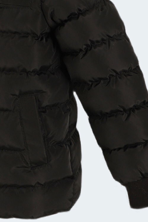 Slazenger CALISTO NEW Çocuk Kapüşonlu Şişme Siyah Mont & Kaban