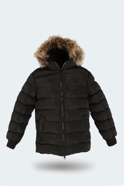 Slazenger CALISTO NEW Çocuk Kapüşonlu Şişme Siyah Mont & Kaban