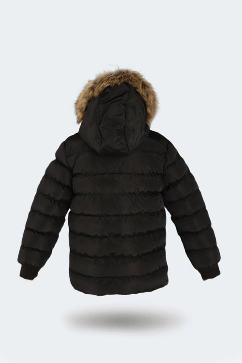 Slazenger CALISTO NEW Unisex Çocuk Kapüşonlu Şişme Siyah Mont & Kaban