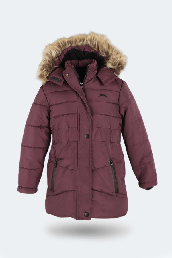 Slazenger CANDY NEW Kız Çocuk Kapüşonlu Şişme Mor Mont & Kaban