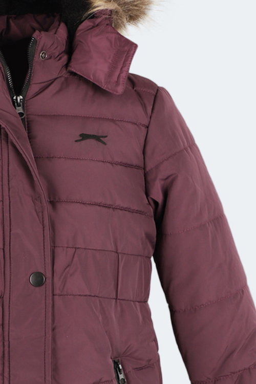 Slazenger CANDY NEW Kız Çocuk Kapüşonlu Şişme Mor Mont & Kaban