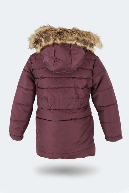 Slazenger CANDY NEW Kız Çocuk Kapüşonlu Şişme Mor Mont & Kaban