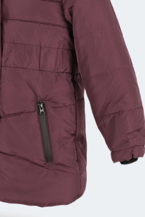 Slazenger CANDY NEW Kız Çocuk Kapüşonlu Şişme Mor Mont & Kaban