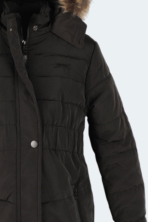 Slazenger CANDY NEW Çocuk Kapüşonlu Siyah Mont & Kaban