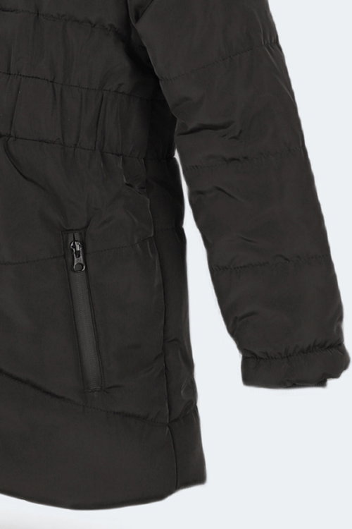 Slazenger CANDY NEW Kız Çocuk Kapüşonlu Şişme Siyah Mont & Kaban