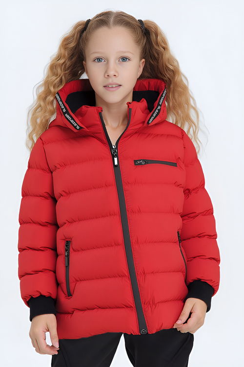 Slazenger CAPTAIN NEW IN Çocuk Kapüşonlu Şişme Kırmızı Mont & Kaban