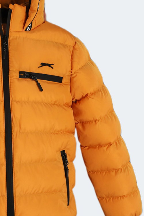 Slazenger CAPTAIN NEW IN Unisex Çocuk Kapüşonlu Şişme Sarı Mont & Kaban