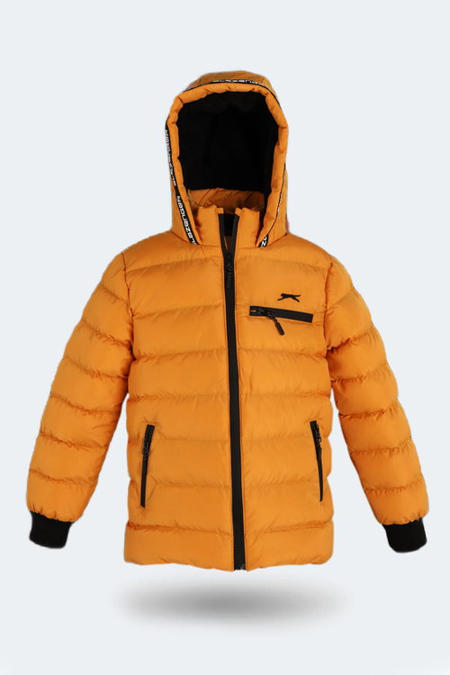 Slazenger CAPTAIN NEW IN Unisex Çocuk Kapüşonlu Şişme Sarı Mont & Kaban