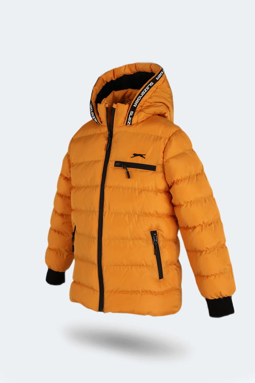 Slazenger CAPTAIN NEW IN Unisex Çocuk Kapüşonlu Şişme Sarı Mont & Kaban