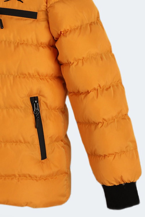 Slazenger CAPTAIN NEW IN Unisex Çocuk Kapüşonlu Şişme Sarı Mont & Kaban