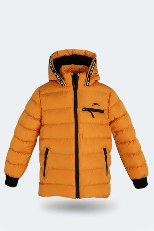 Slazenger CAPTAIN NEW IN Unisex Çocuk Kapüşonlu Şişme Sarı Mont & Kaban