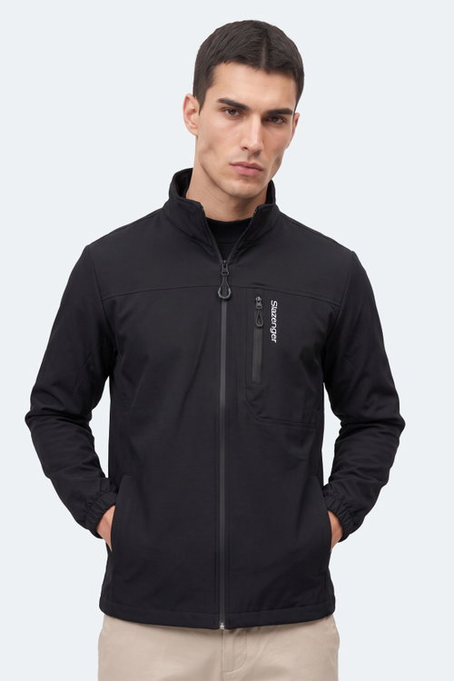 Slazenger CEDO Erkek İçi Polarlı Rüzgar Ve Su itici Siyah Mont & Kaban