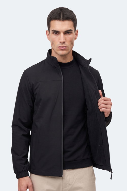 Slazenger CEDO Erkek İçi Polarlı Rüzgar Ve Su itici Siyah Mont & Kaban