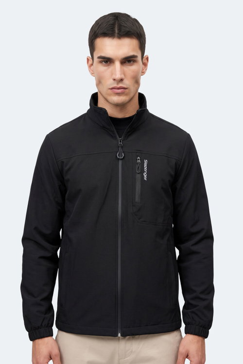 Slazenger CEDO Erkek İçi Polarlı Rüzgar Ve Su itici Siyah Mont & Kaban