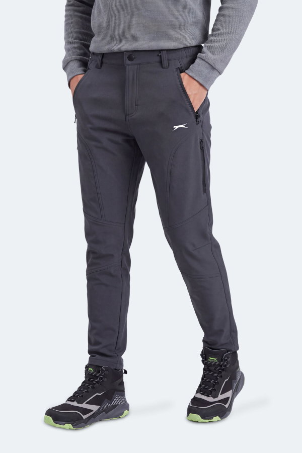Slazenger CELYON Erkek İçi Polarlı Rüzgar ve Su Geçirmez Softshell Antrasit Pantolon