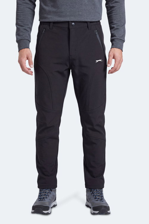 Slazenger CELYON Erkek İçi Polarlı Rüzgar ve Su Geçirmez Softshell Siyah Pantolon