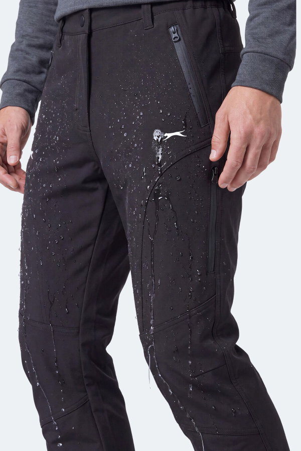 Slazenger CELYON Erkek İçi Polarlı Rüzgar ve Su Geçirmez Softshell Siyah Pantolon