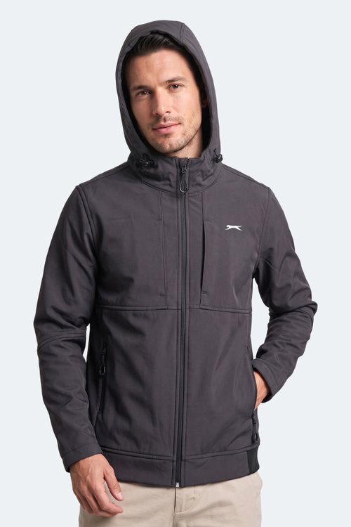 Slazenger CENTRA Erkek Dik Yaka Fermuarlı Antrasit Mont & Kaban
