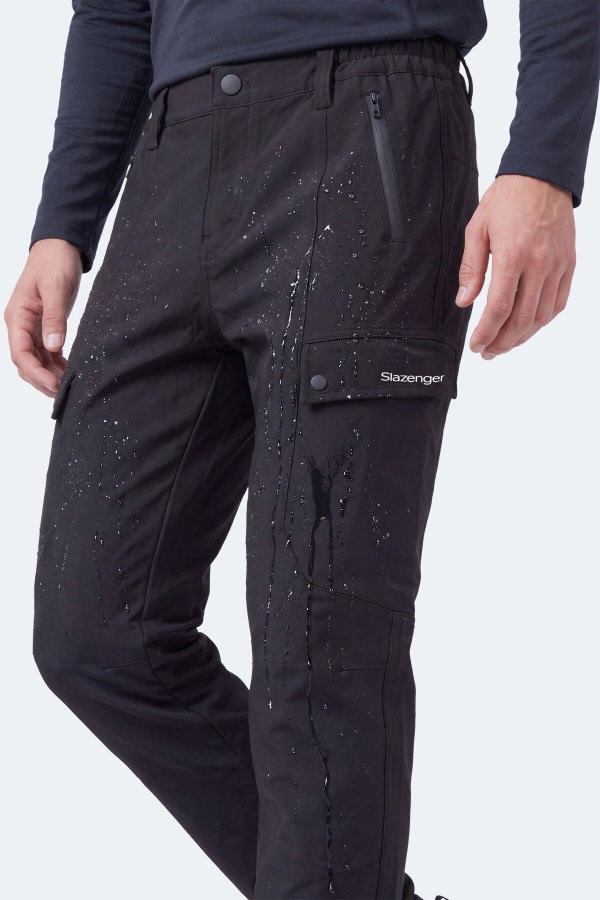 Slazenger CLIMAX I Erkek İçi Polarlı Rüzgar ve Su Geçirmez Softshell Siyah Pantolon