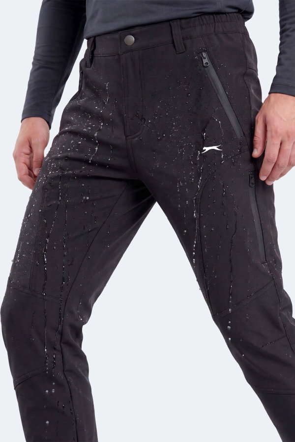 Slazenger COCOA I Erkek İçi Polarlı Rüzgar ve Su Geçirmez Softshell Siyah Pantolon
