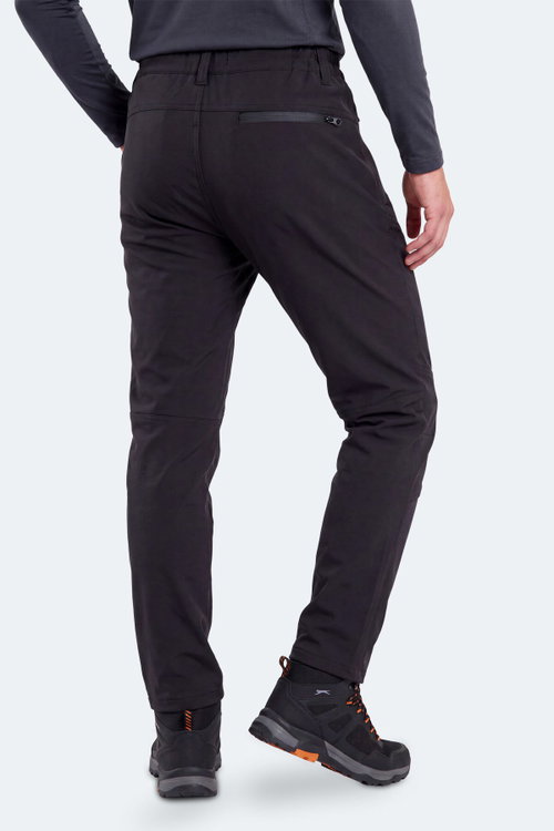 Slazenger COCOA I Erkek İçi Polarlı Rüzgar ve Su Geçirmez Softshell Siyah Pantolon